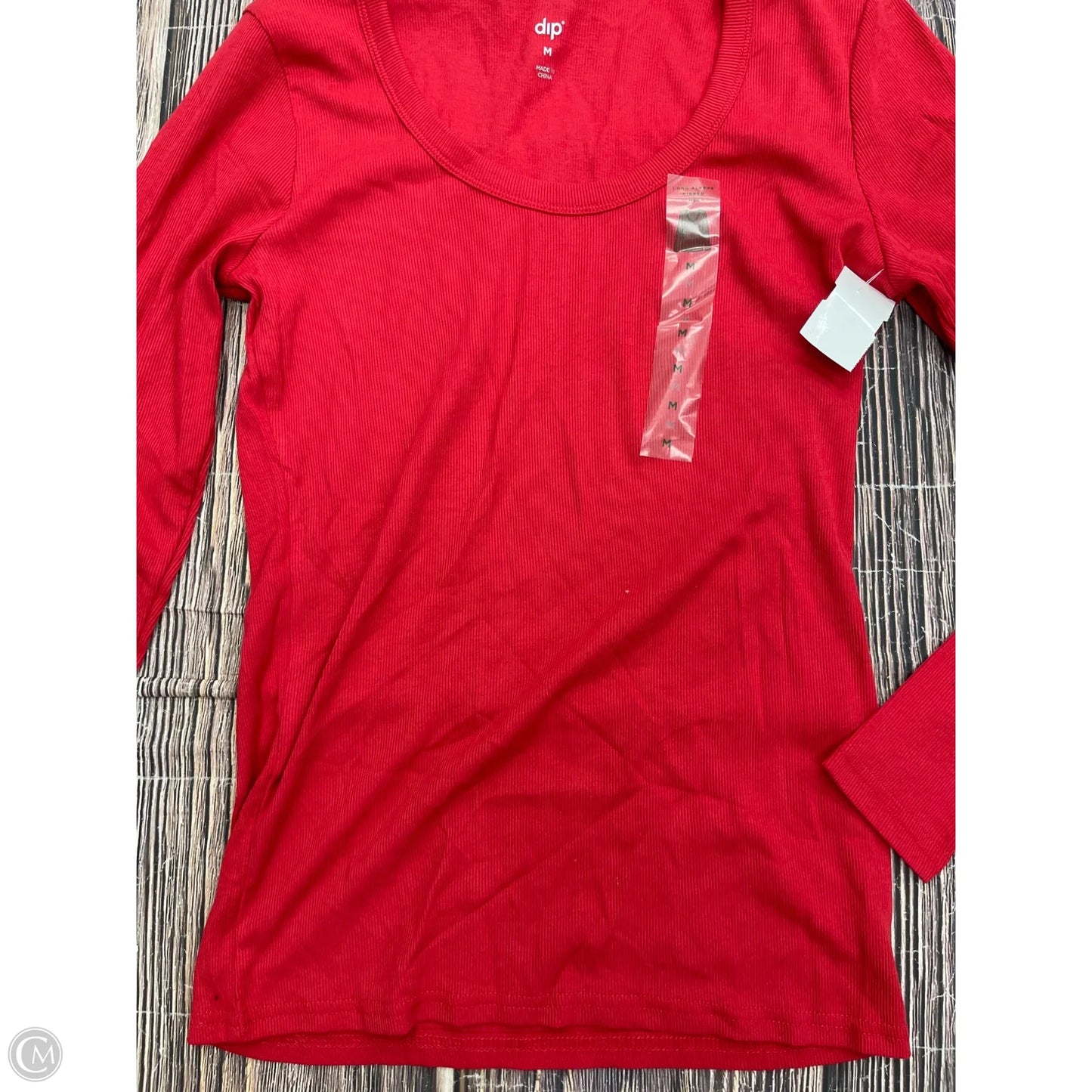 Top Long Sleeve Basic By Dip In Red, Size: M
