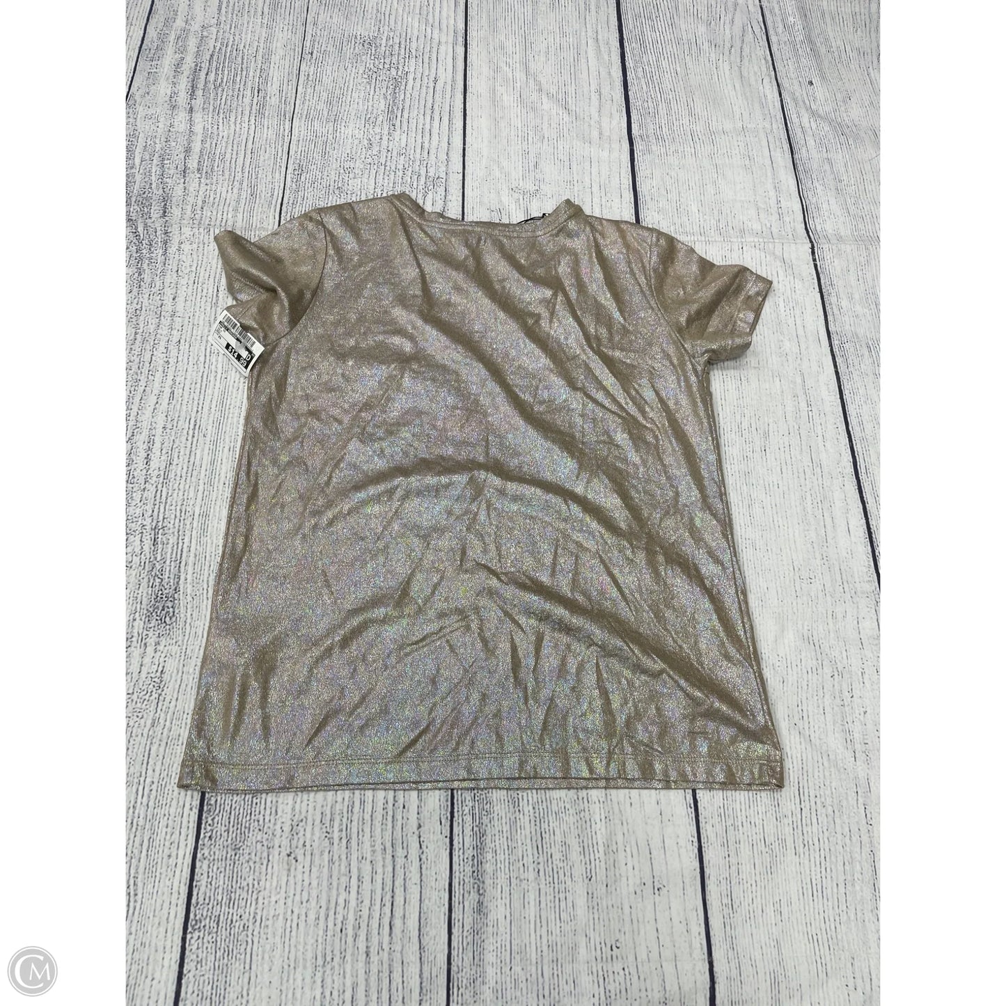 Top Short Sleeve By Molly Bracken In Gold, Size: Xs
