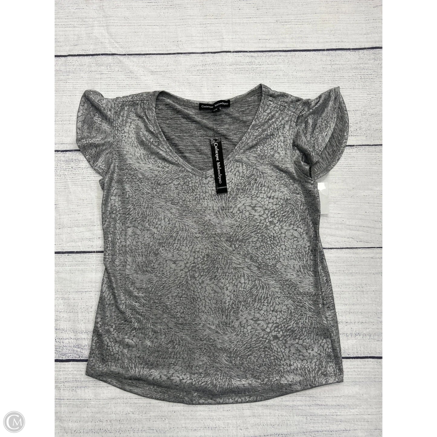 Top Short Sleeve By Catherine Malandrino In Grey, Size: Sp