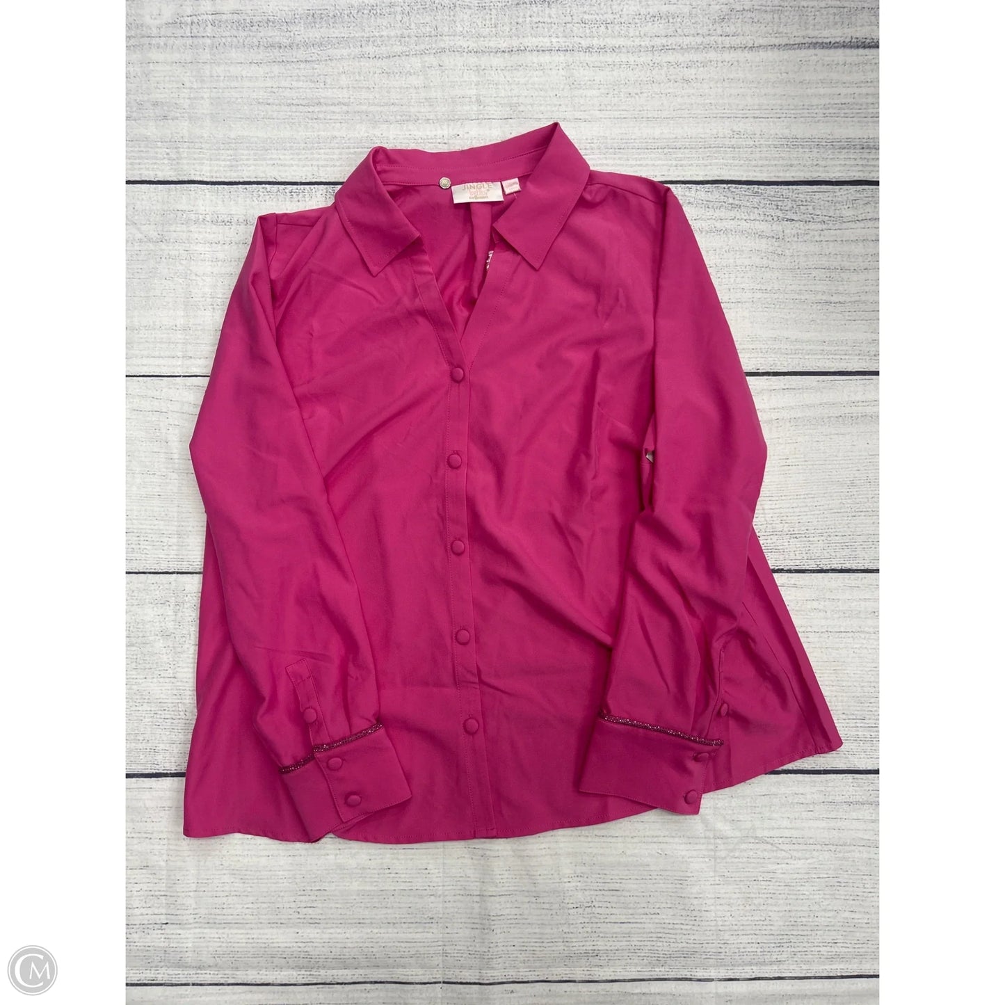 Top Long Sleeve By Belle By Kim Gravel In Pink, Size: Lp