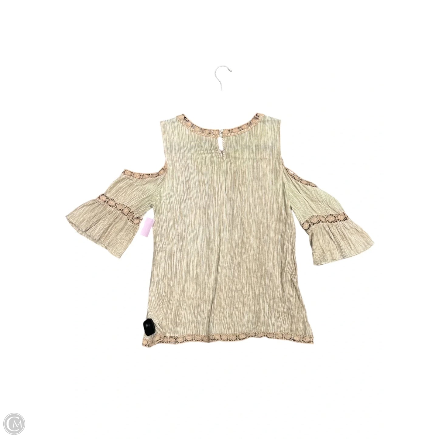 Top Long Sleeve By Blu Pepper In Tan, Size: M