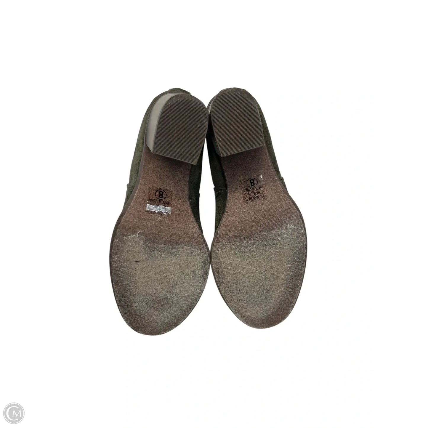 Boots Ankle Heels By Soda In Green, Size: 8