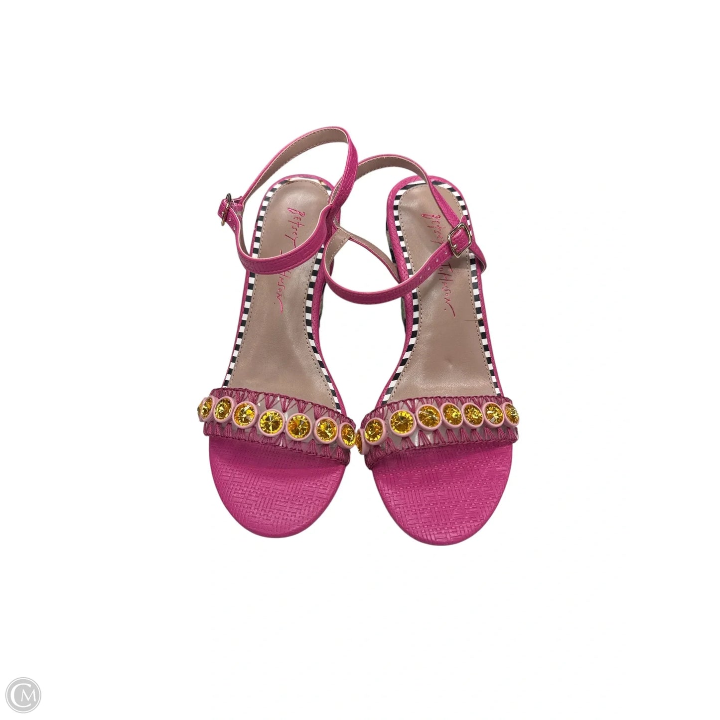 Shoes Heels Wedge By Betsey Johnson In Pink, Size: 6.5