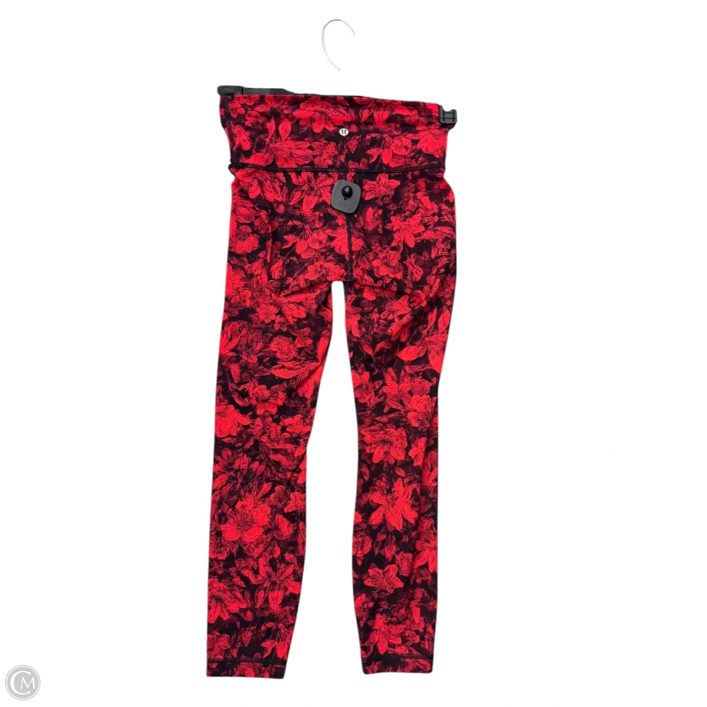 Athletic Leggings By Lululemon In Black & Red, Size: 4