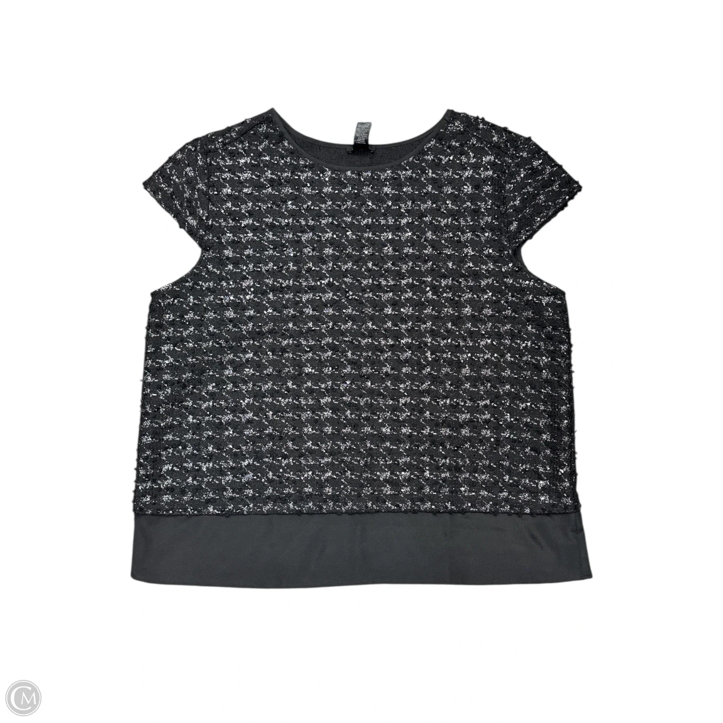 Top Short Sleeve By Ann Taylor In Black, Size: Xl
