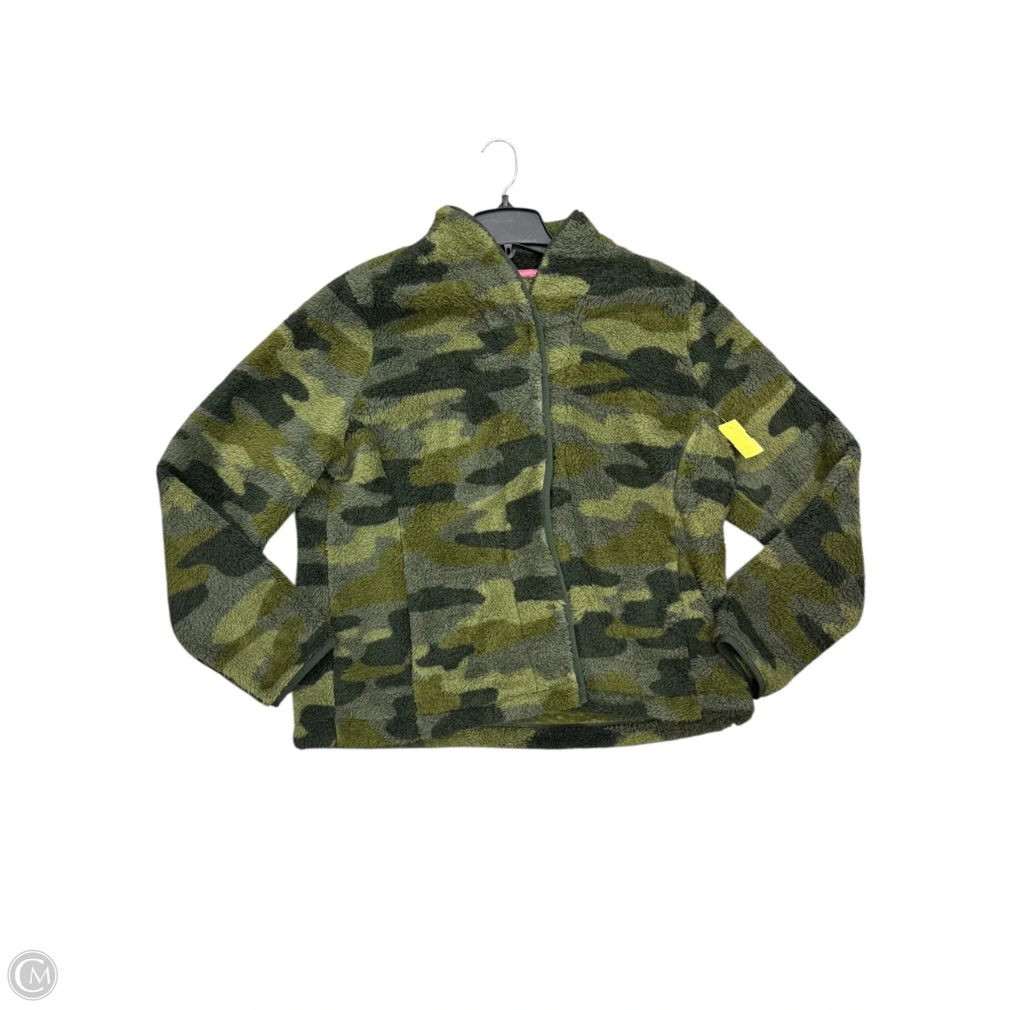 Jacket Fleece By Isaac Mizrahi Live Qvc In Camouflage Print, Size: L