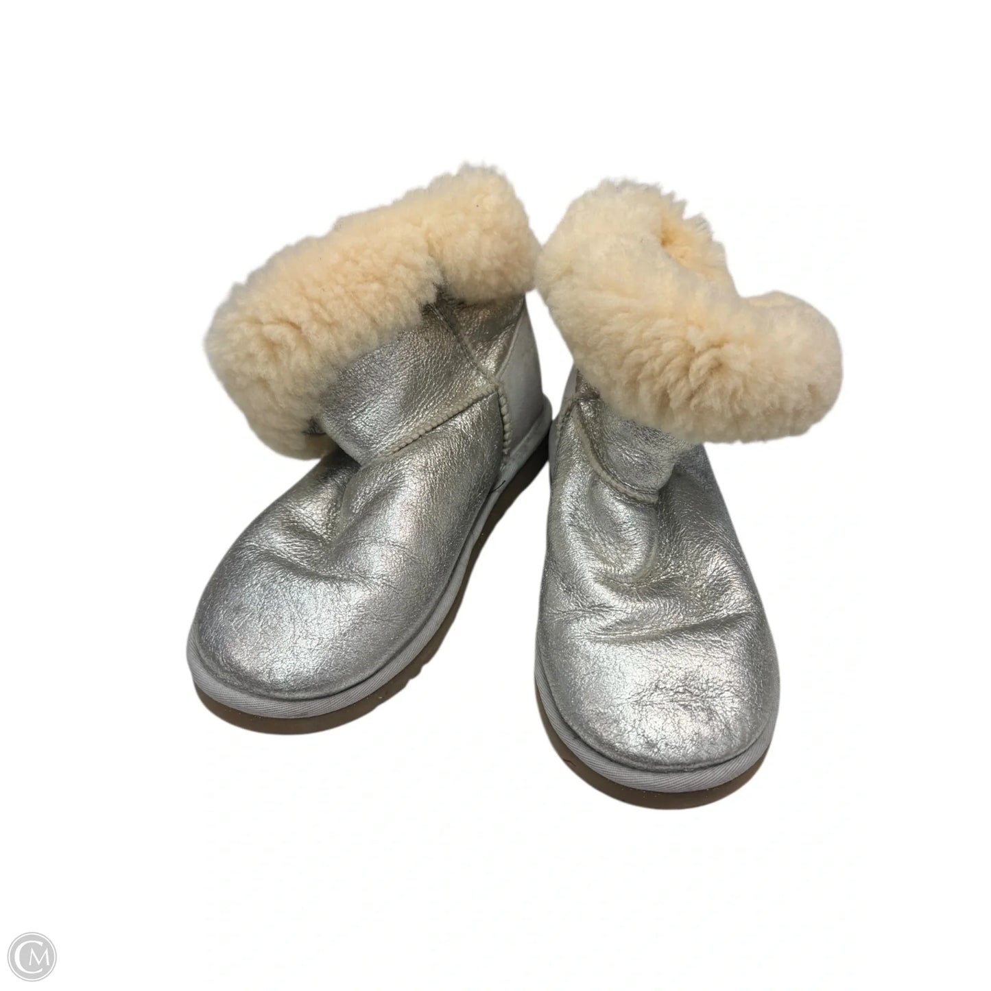 Boots Designer By Ugg In Silver, Size: 8
