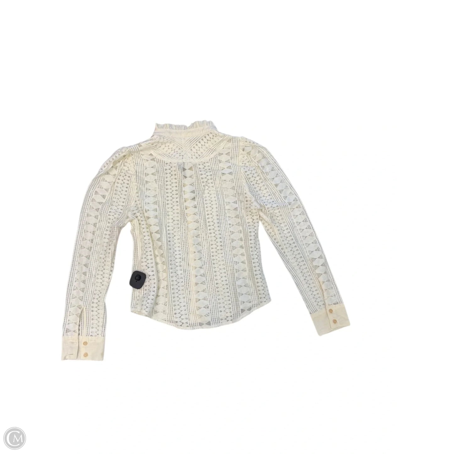 Blouse Long Sleeve By Anthropologie In White, Size: Xs