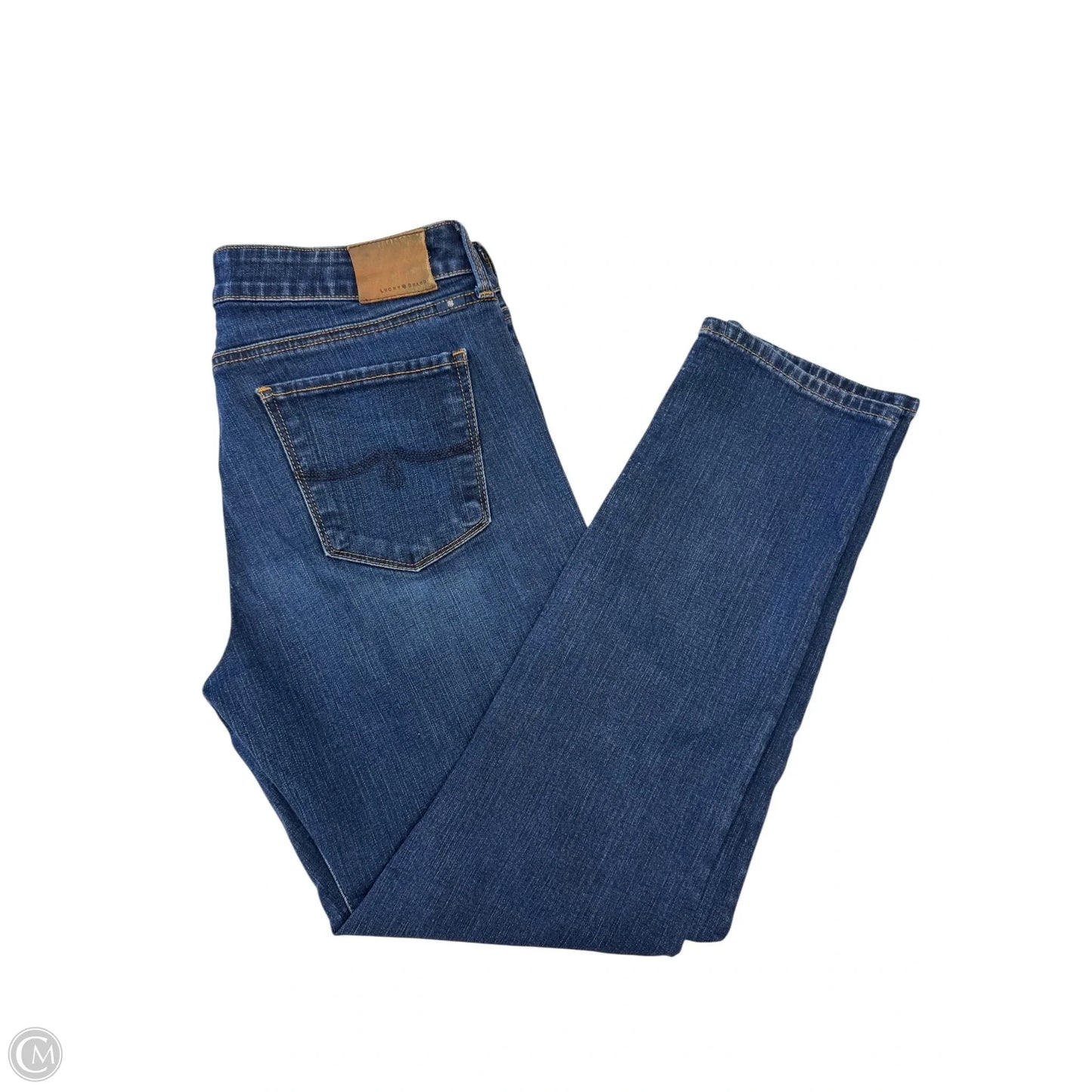 Jeans Straight By Lucky Brand In Blue Denim, Size: 10