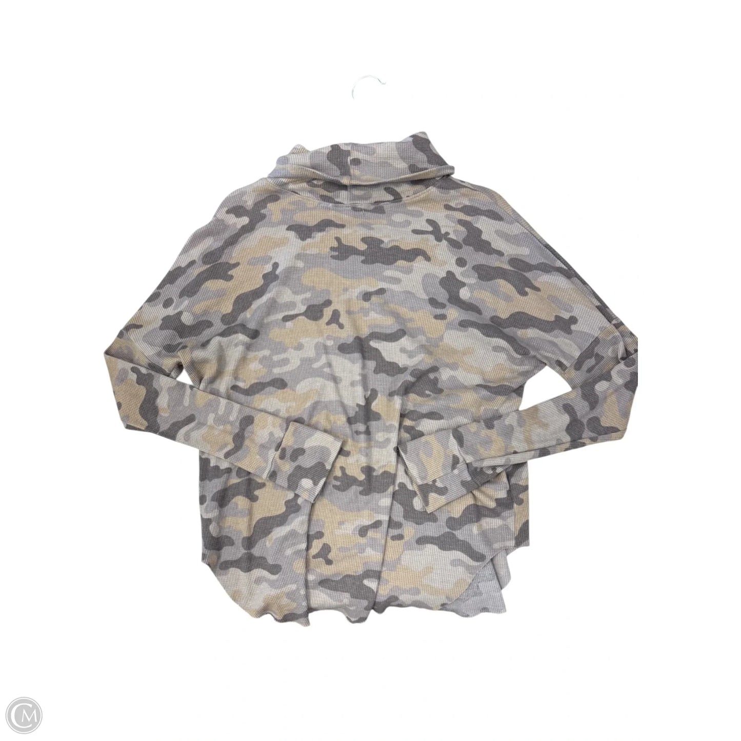 Top Long Sleeve By Michael Stars In Camouflage Print, Size: M