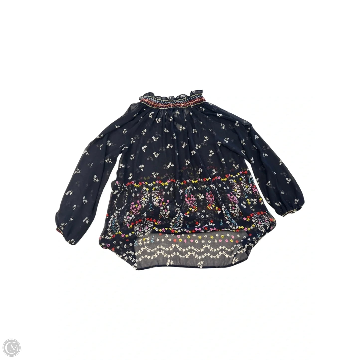 Blouse Long Sleeve By Cabi In Navy, Size: Xs