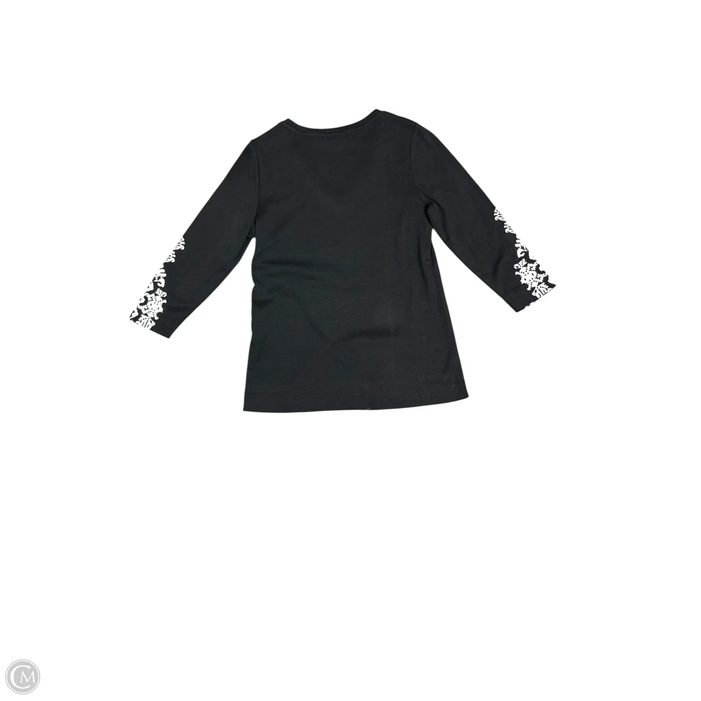 Top 3/4 Sleeve By Chicos In Black & White, Size: S