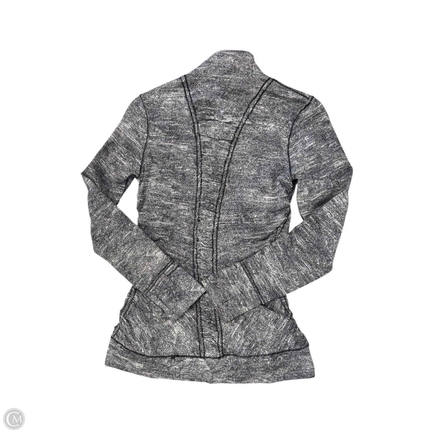Athletic Jacket By Lululemon In Black & White, Size: M