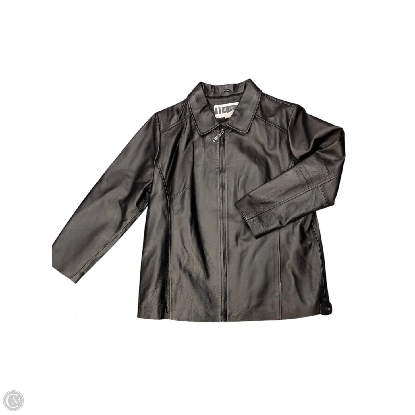 Jacket Leather By Jessica London In Black, Size: Xl
