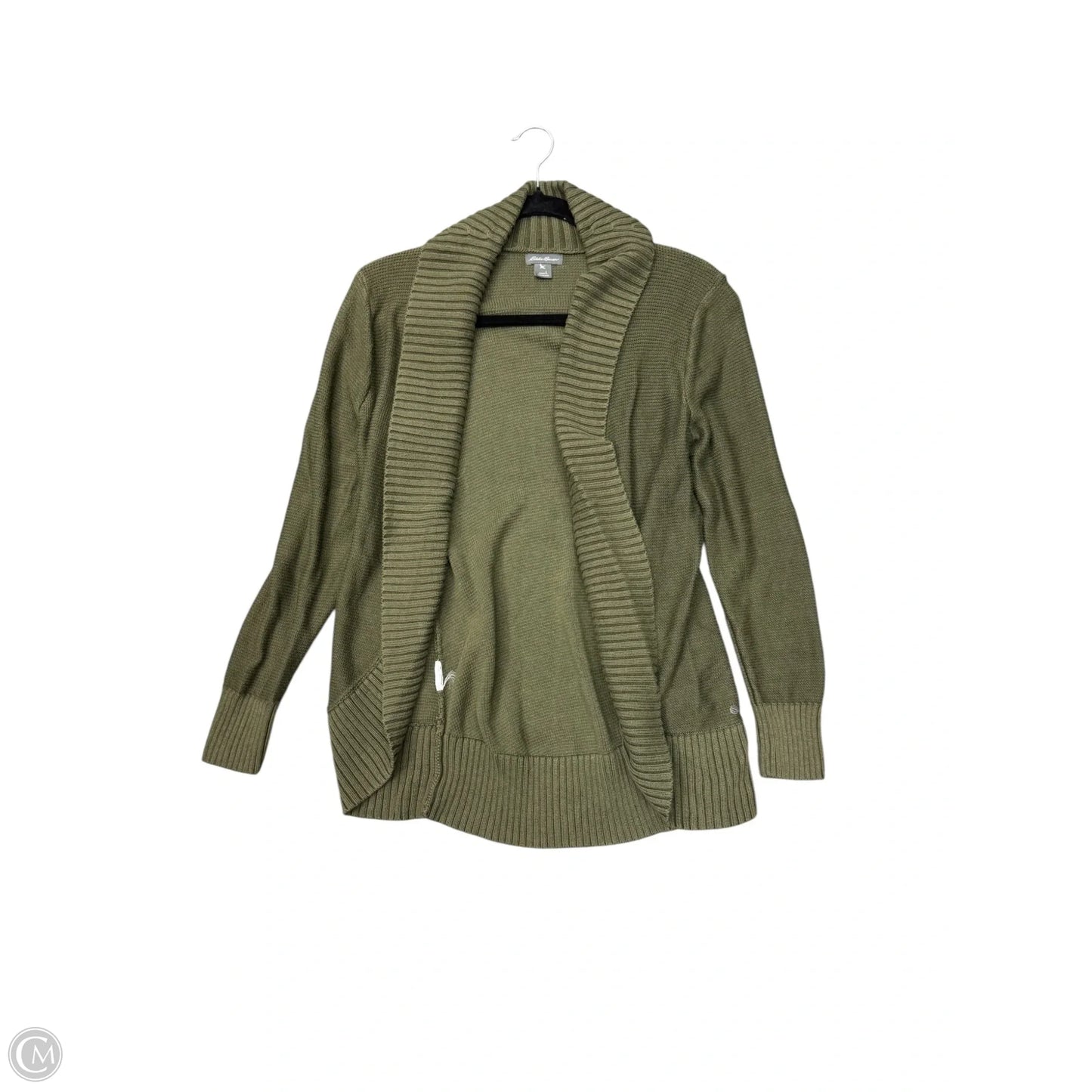 Sweater Cardigan By Eddie Bauer In Green, Size: L