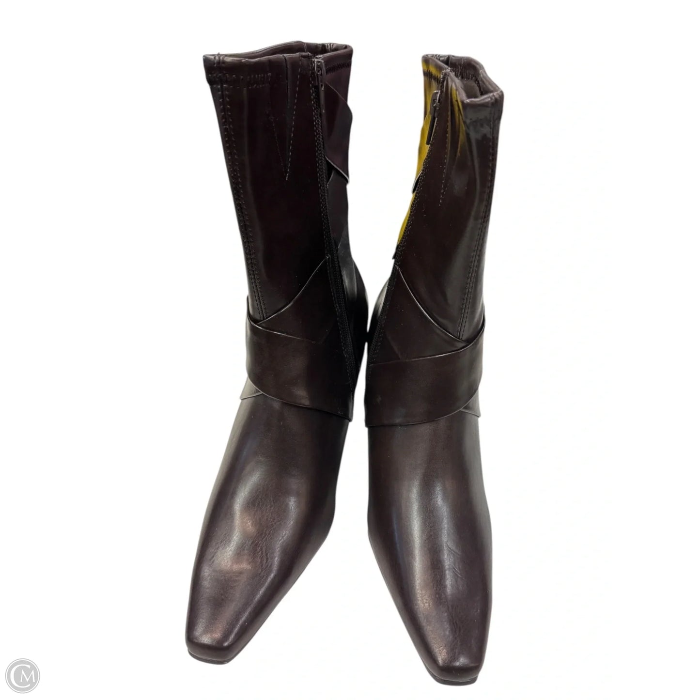 Boots Ankle Heels By Fashion Bug In Brown, Size: 8
