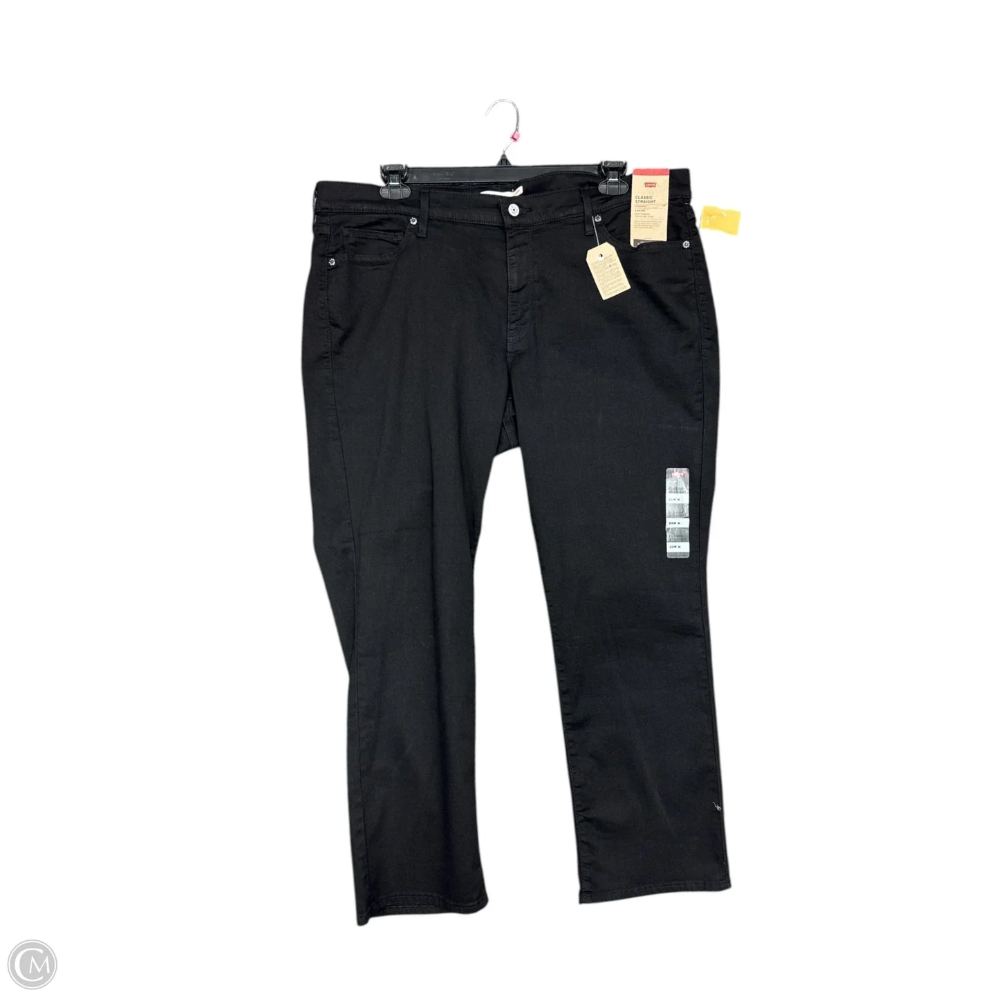 Jeans Straight By Levis In Black Denim, Size: 20