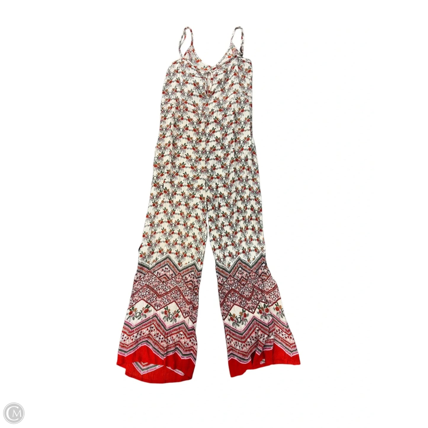 Jumpsuit By Clothes Mentor In Cream & Red, Size: 4