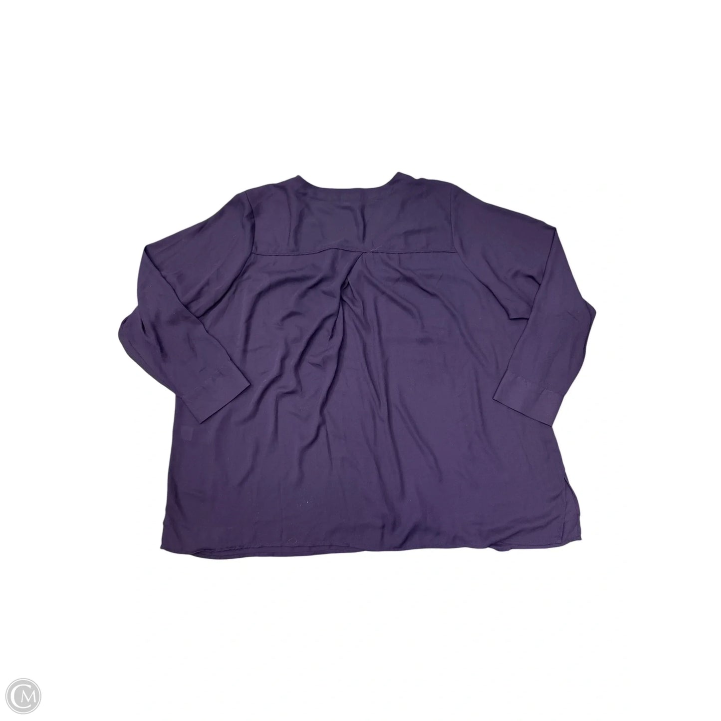 Top 3/4 Sleeve Basic By Clothes Mentor In Purple, Size: 3x
