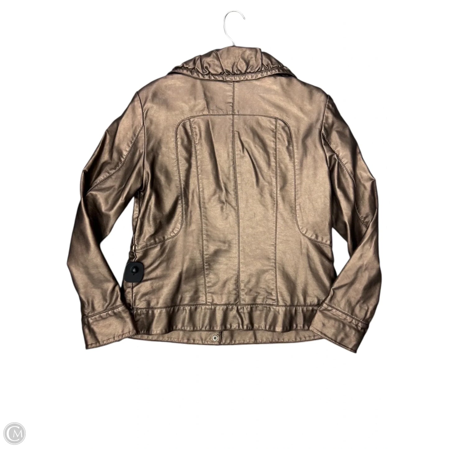 Jacket Moto By Chicos In Bronze, Size: M