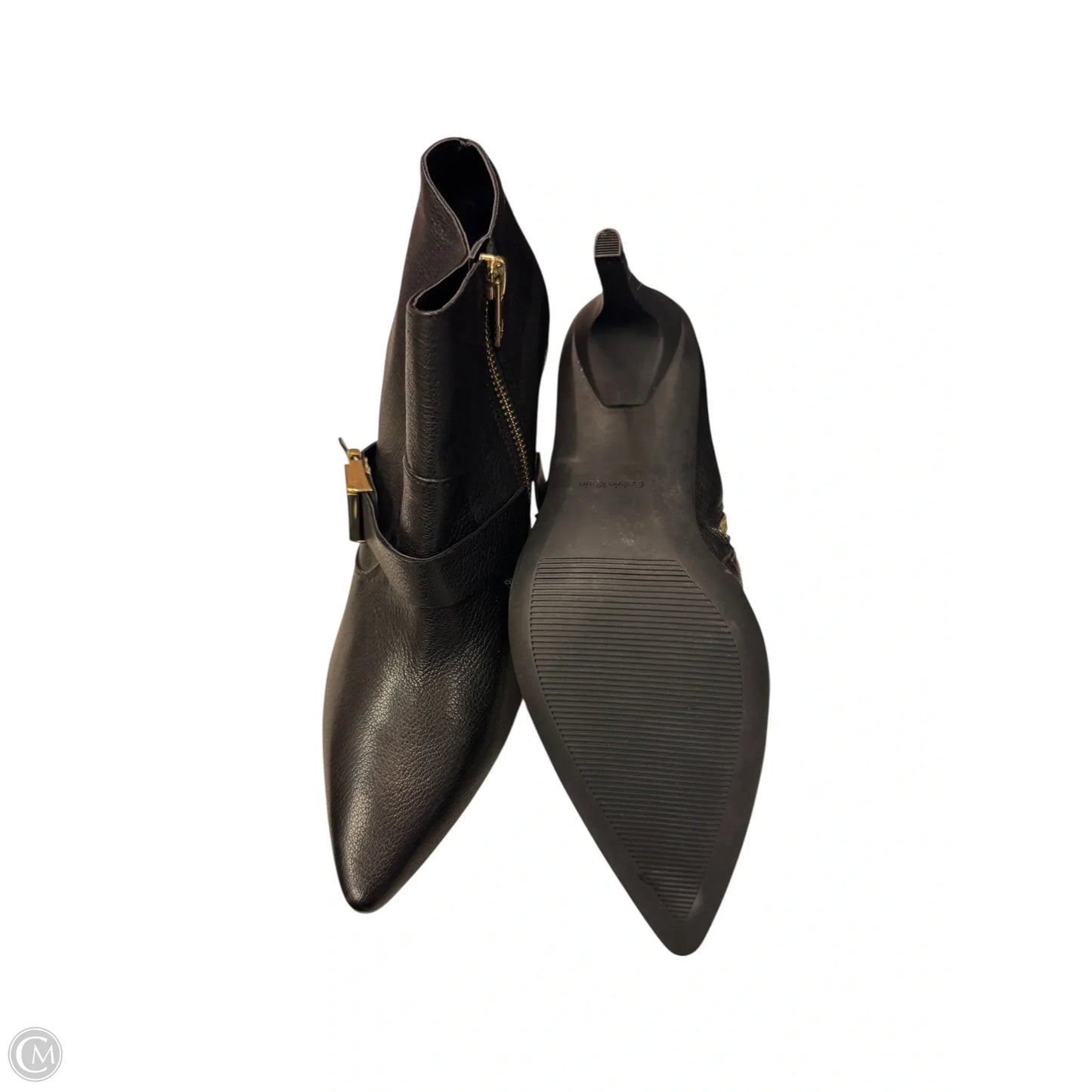 Boots Ankle Heels By Calvin Klein In Black, Size: 10