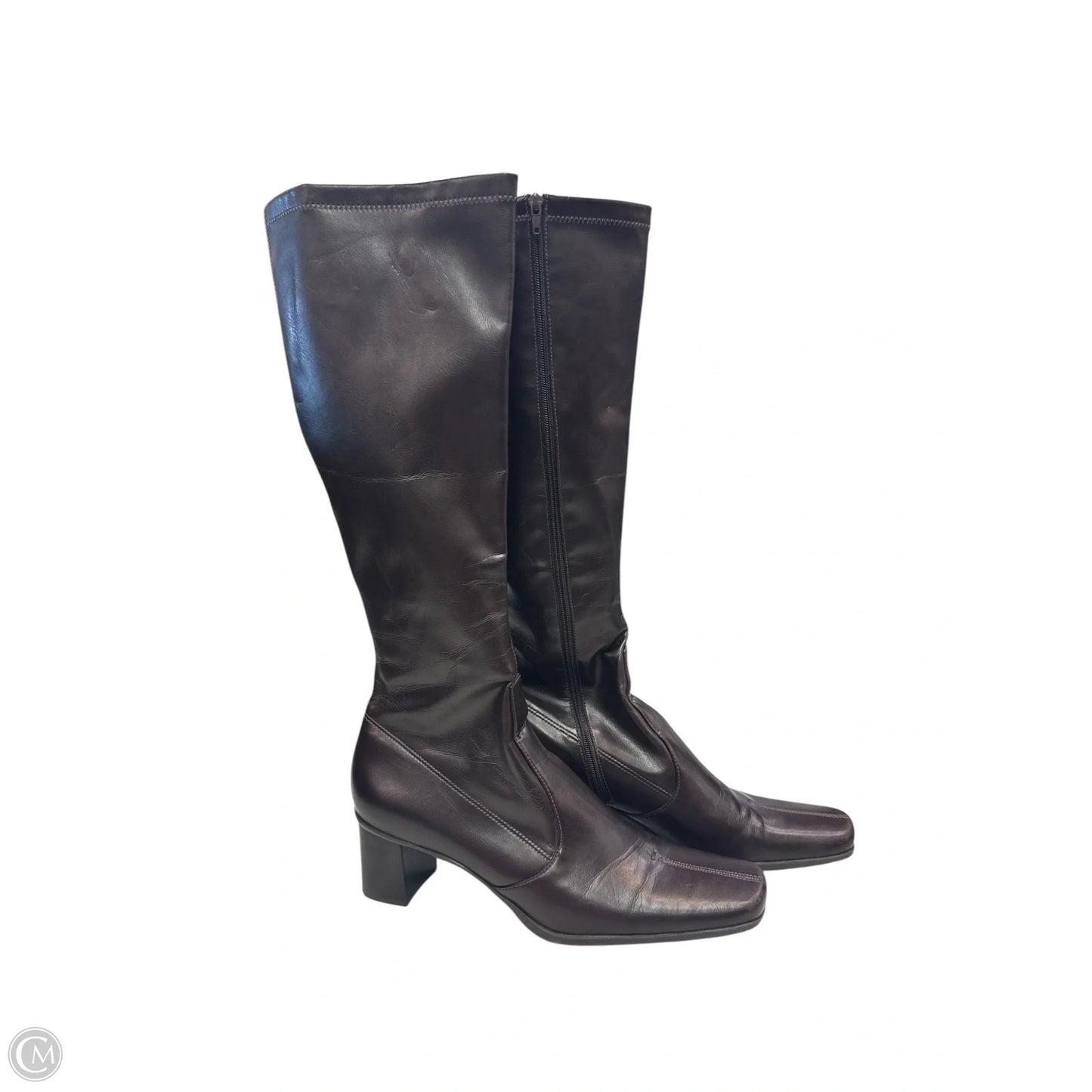 Boots Knee Heels By Franco Sarto In Brown, Size: 9.5