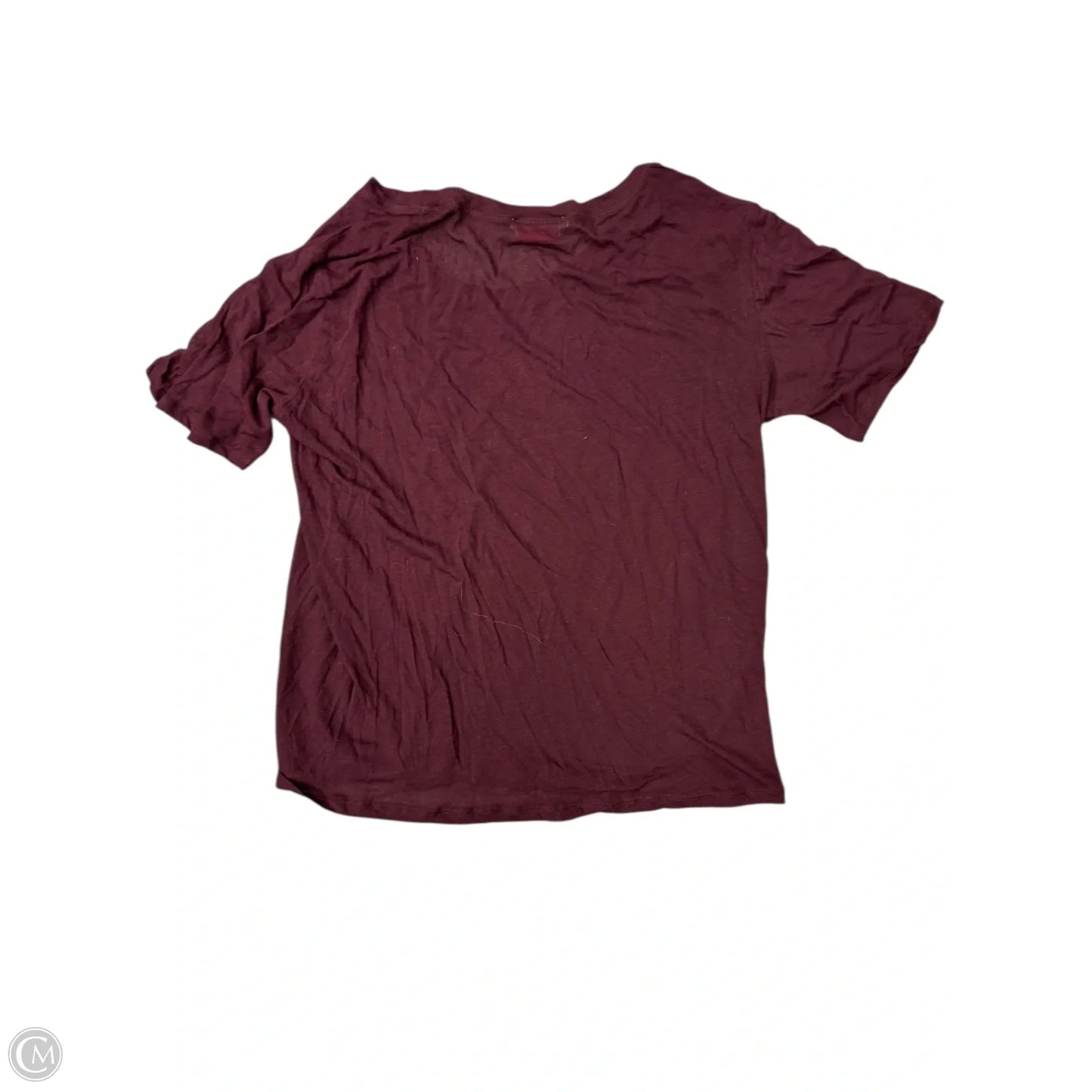 Top Short Sleeve By Zara In Maroon, Size: M