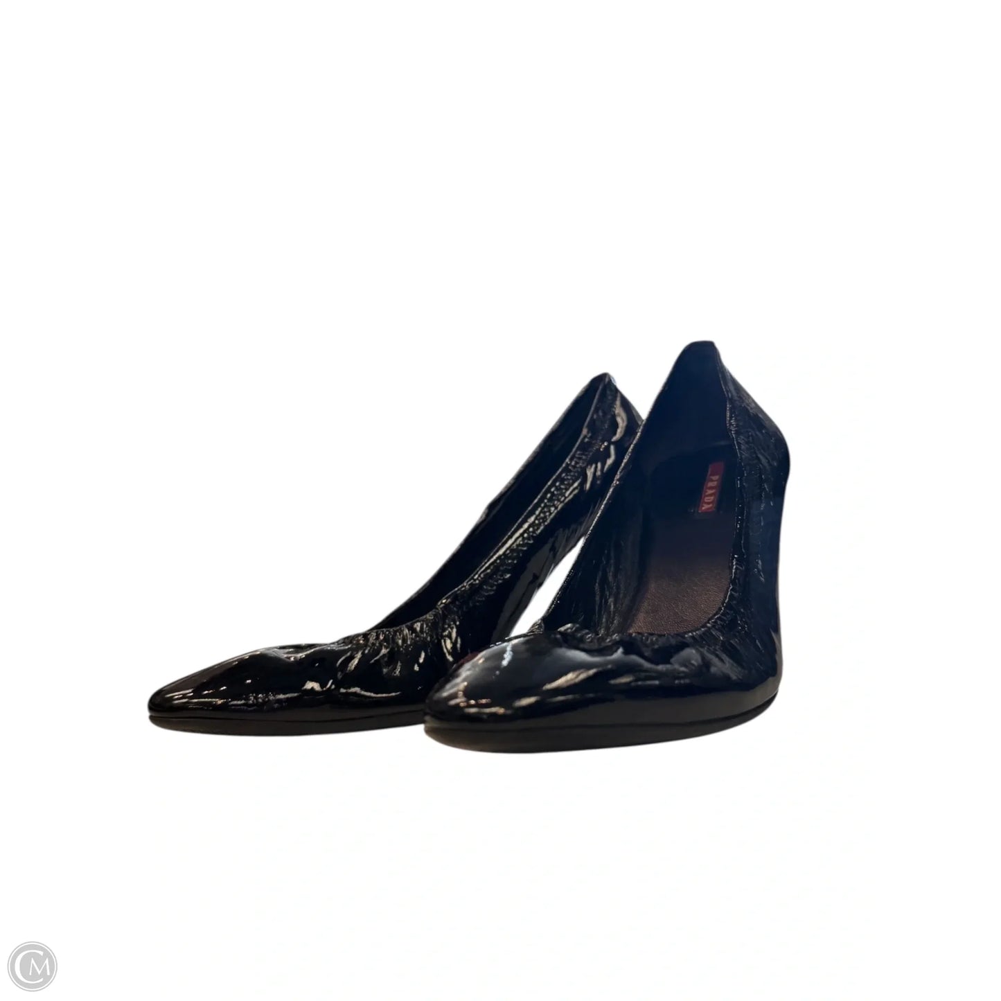 Shoes Luxury Designer By Prada In Black, Size: 9.5