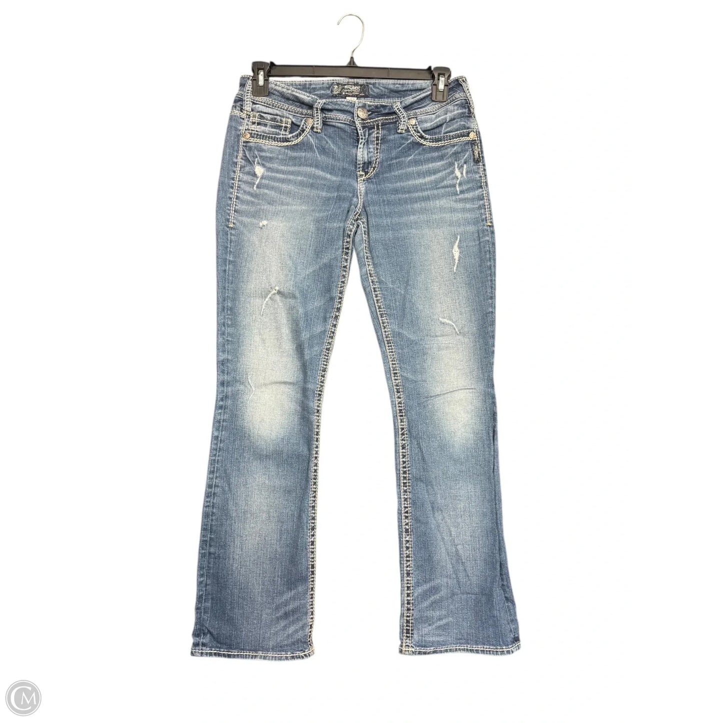 Jeans Boot Cut By Silver In Blue Denim, Size: 10