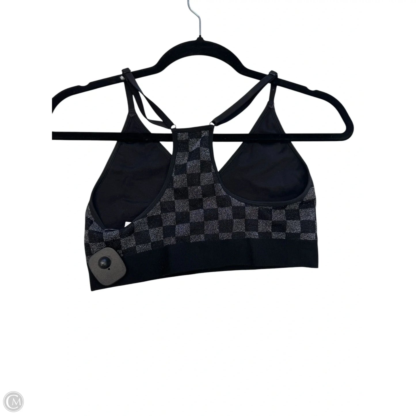 Athletic Bra By Pink In Black & Silver, Size: M
