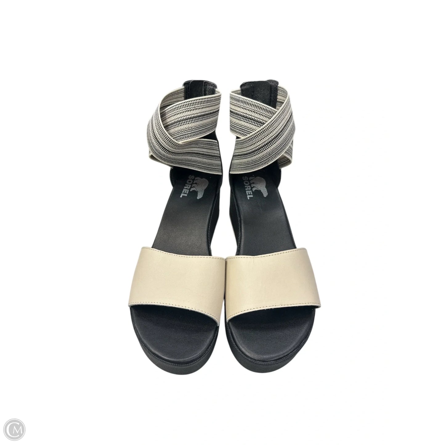 Sandals Heels Platform By Sorel In Black & White, Size: 8.5