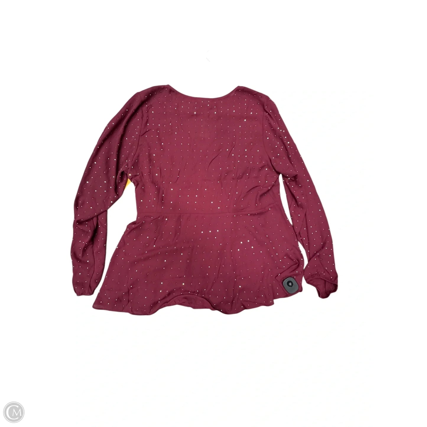 Top Long Sleeve By City Chic In Red, Size: 1x