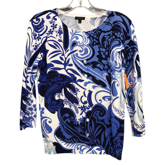 Cardigan By Talbots In Blue & White, Size:S