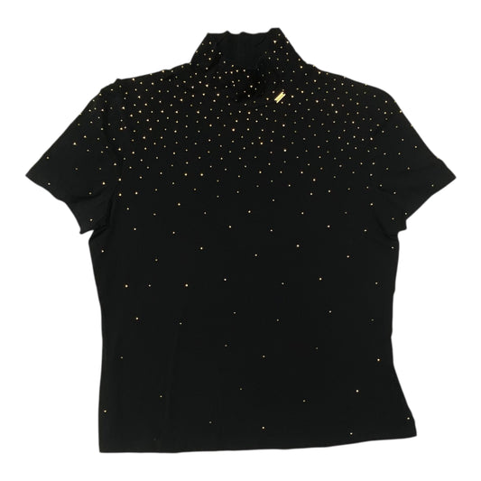 Top Ss Designer By St. John In Black & Gold, Size:M