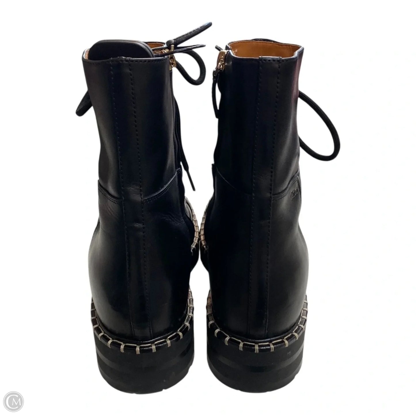 Boots Luxury Designer By Chloe In Black, Size: 6.5