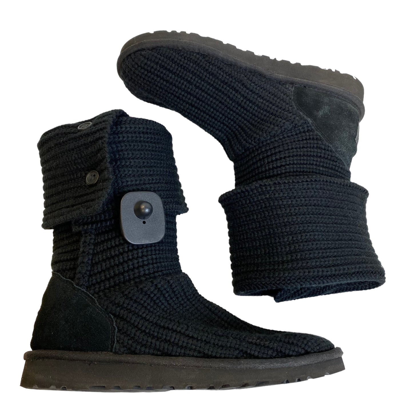 Boots Mid-calf Flats Designer By Ugg Size: 6