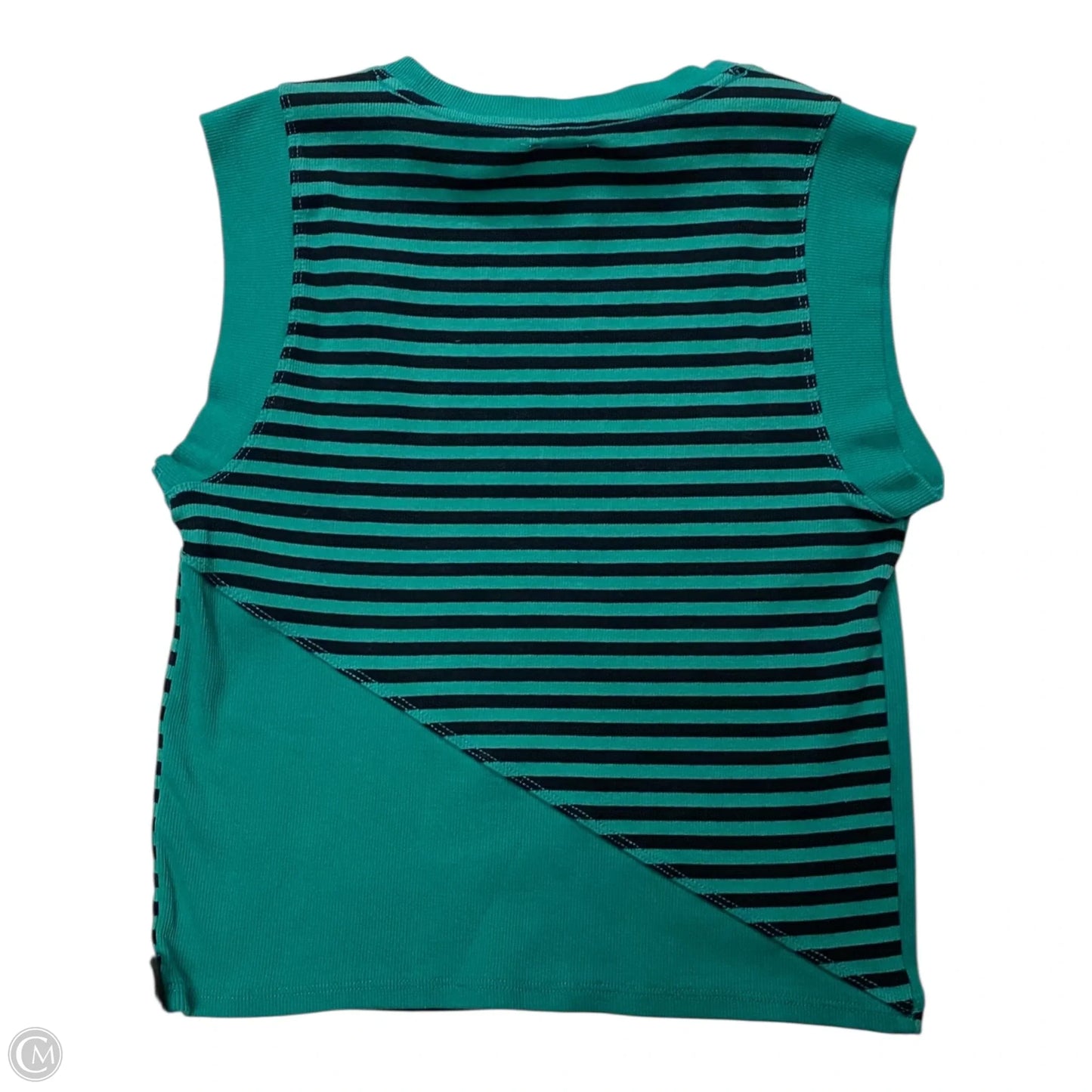 Top Sleeveless By Maeve In Black & Green, Size: M