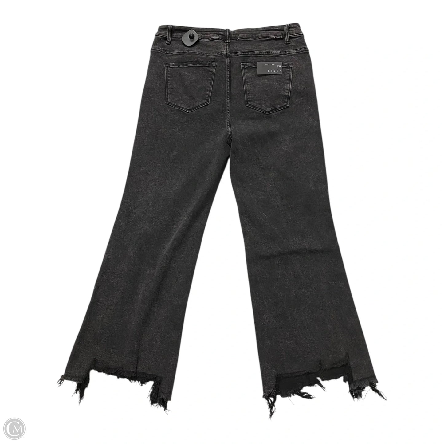 Jeans Wide Leg By Risen In Black Denim, Size: 1x