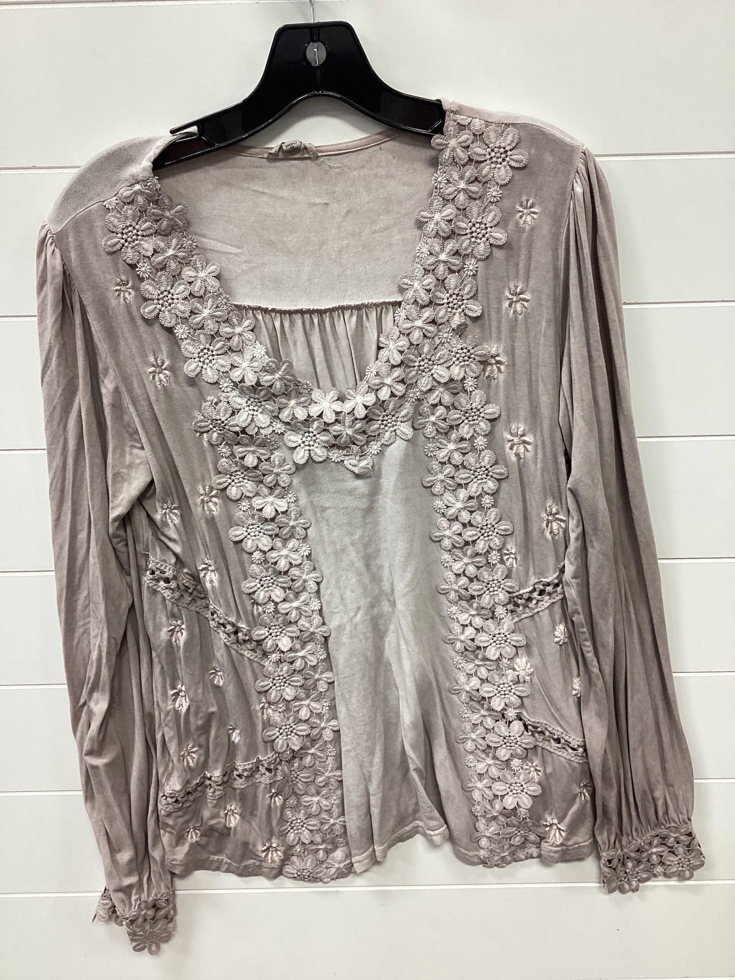 Top Ls By Pol In Taupe, Size:M