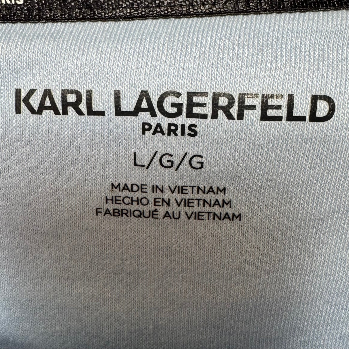Crewneck Sweatshirt Designer By Karl Lagerfeld In Blue, Size: L