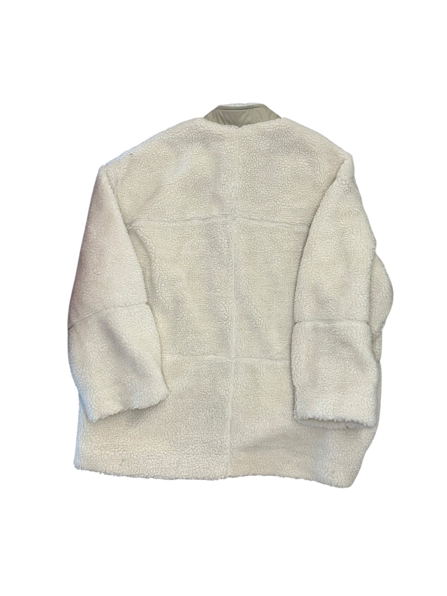 Coat Faux Fur & Sherpa By H&M In Cream, Size:S