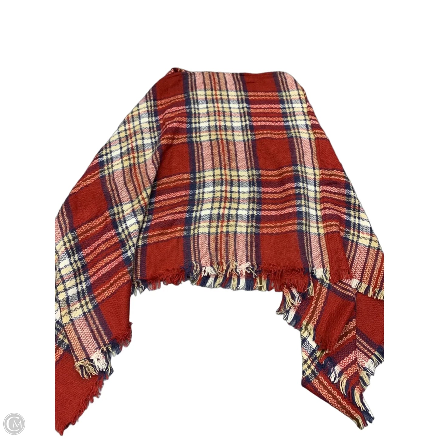 Poncho By Clothes Mentor In Plaid Pattern, Size: Osfm
