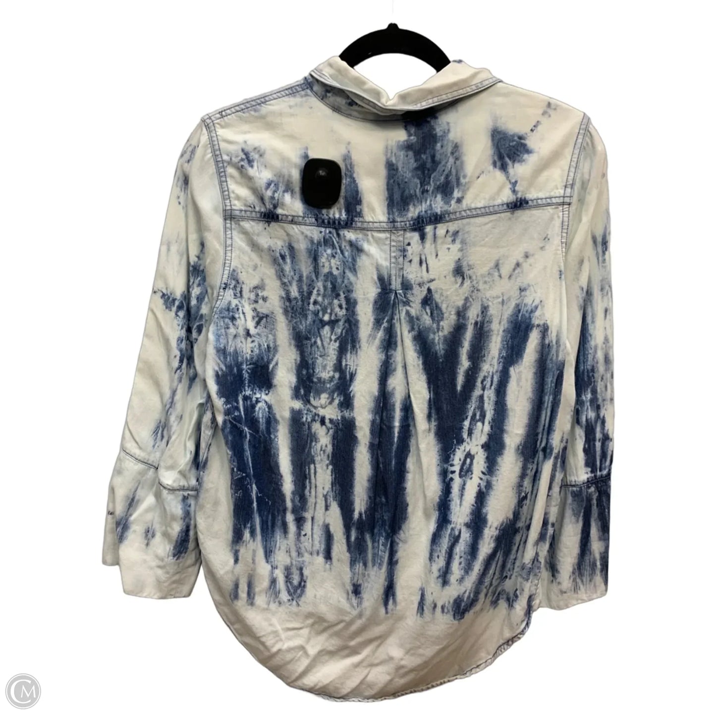 Top Long Sleeve By Velvet Heart In Blue & White, Size: S