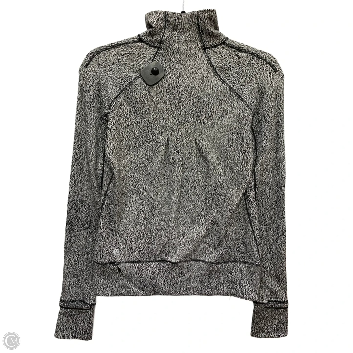 Athletic Top Long Sleeve Collar By Lululemon In Grey, Size: 4