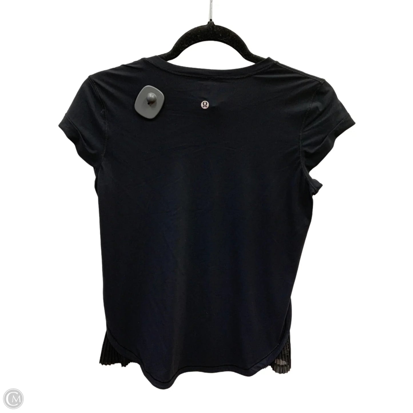 Athletic Top Short Sleeve By Lululemon In Black, Size: 4