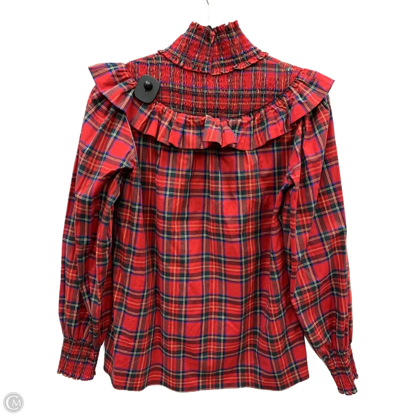 Blouse Long Sleeve By Sail To Sable In Plaid Pattern, Size: S