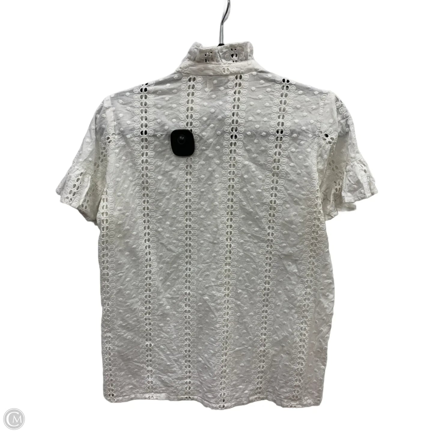 Blouse Short Sleeve By Clothes Mentor In White, Size: S