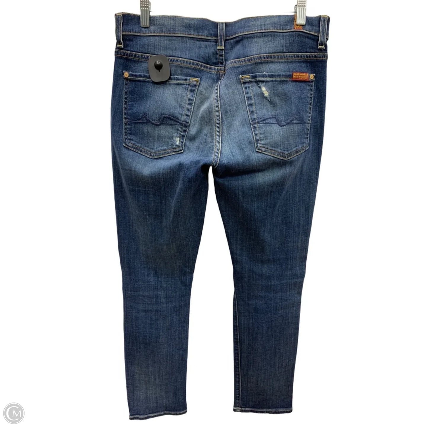 Jeans Skinny By 7 For All Mankind In Blue Denim, Size: 8