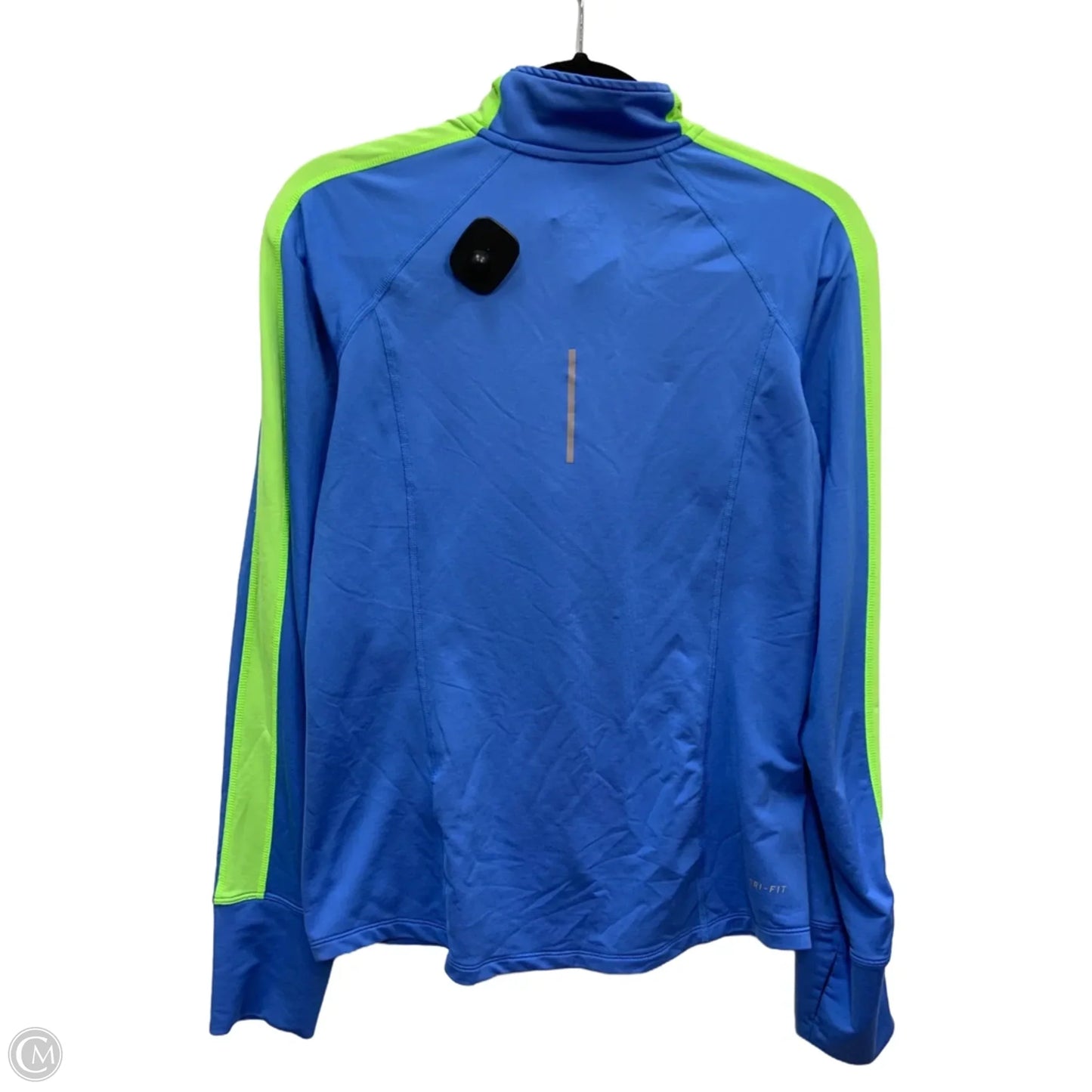 Athletic Top Long Sleeve Collar By Nike In Blue, Size: S