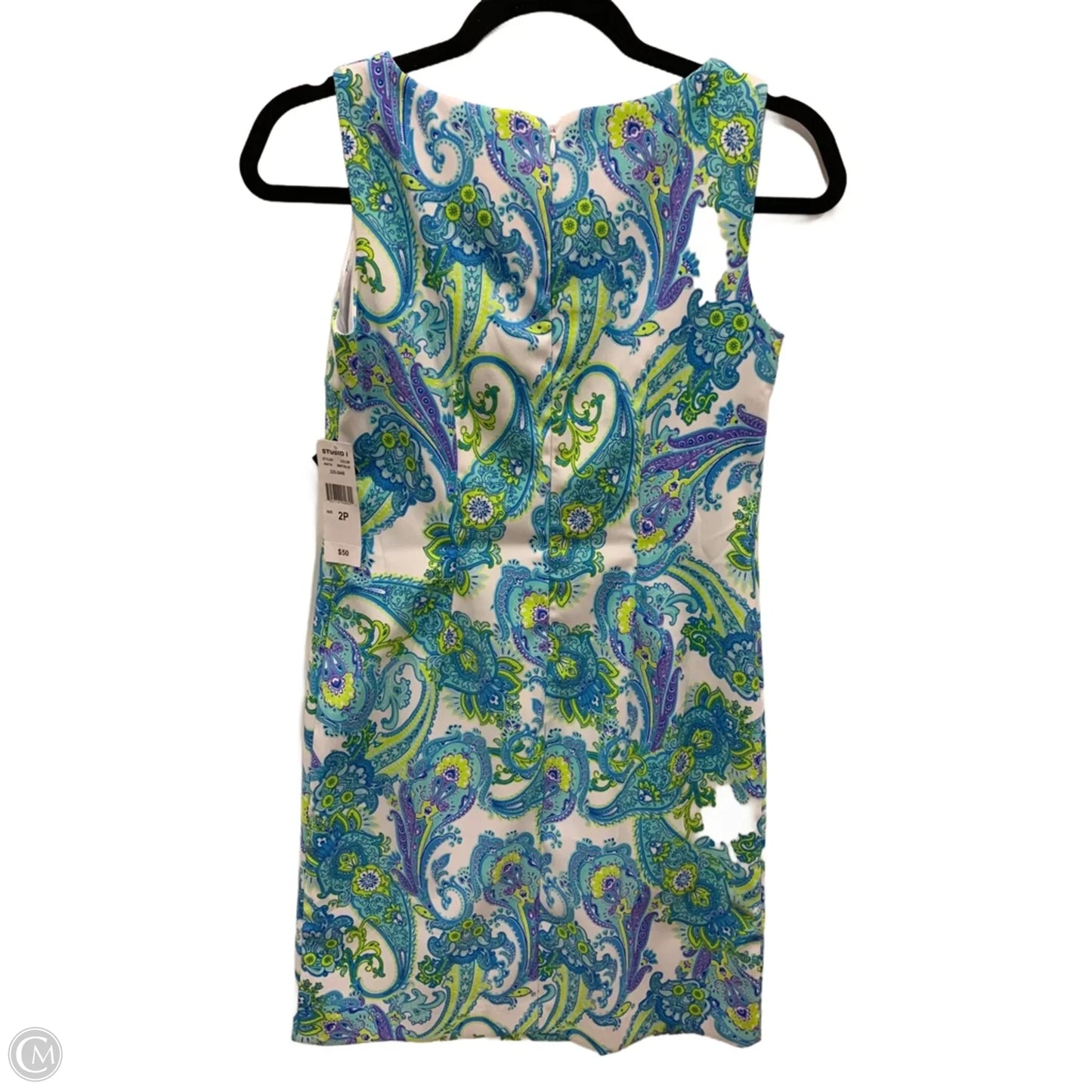 Dress Work By Studio 1 In Blue & Green, Size: 2p